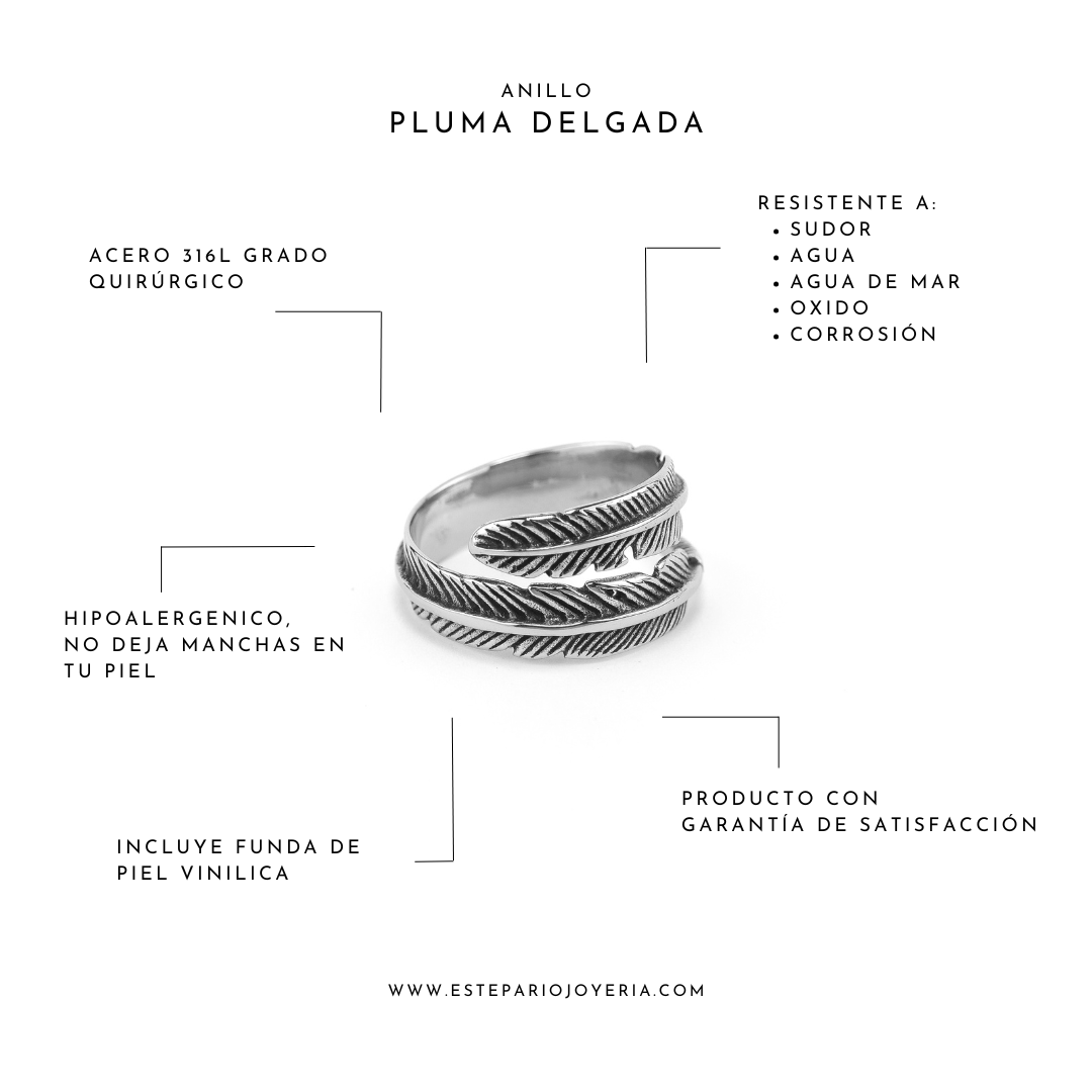 Anillos Pluma Delgada joyeria mexico