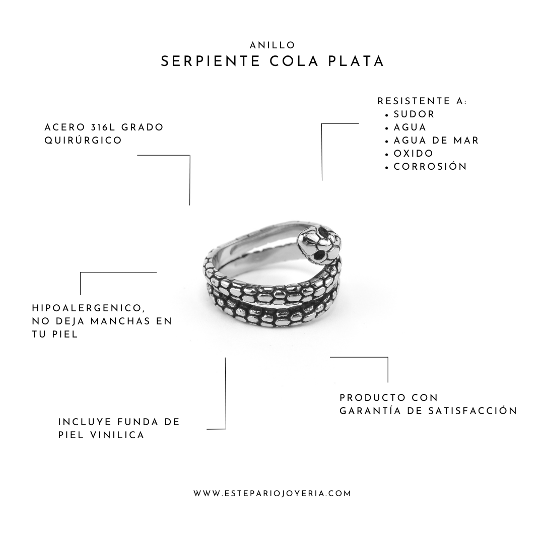 Anillos Serpiente cola Plata joyeria mexico