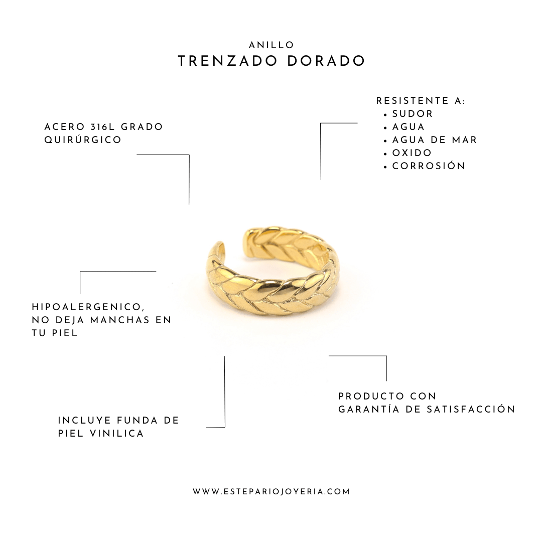 Anillos Trenzado Dorado joyeria mexico