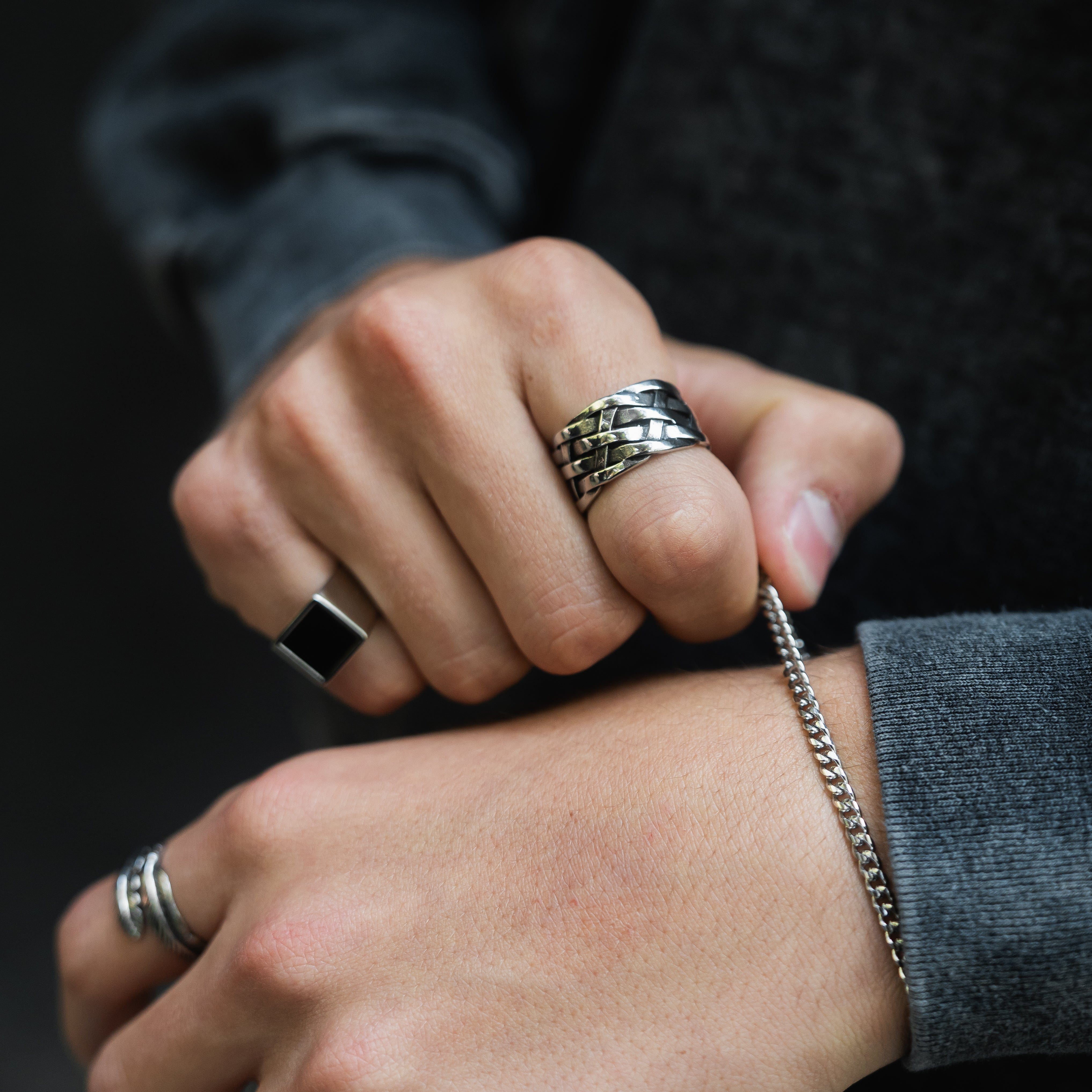 Anillos Trenzado Grueso Trenzado Grueso joyeria mexico