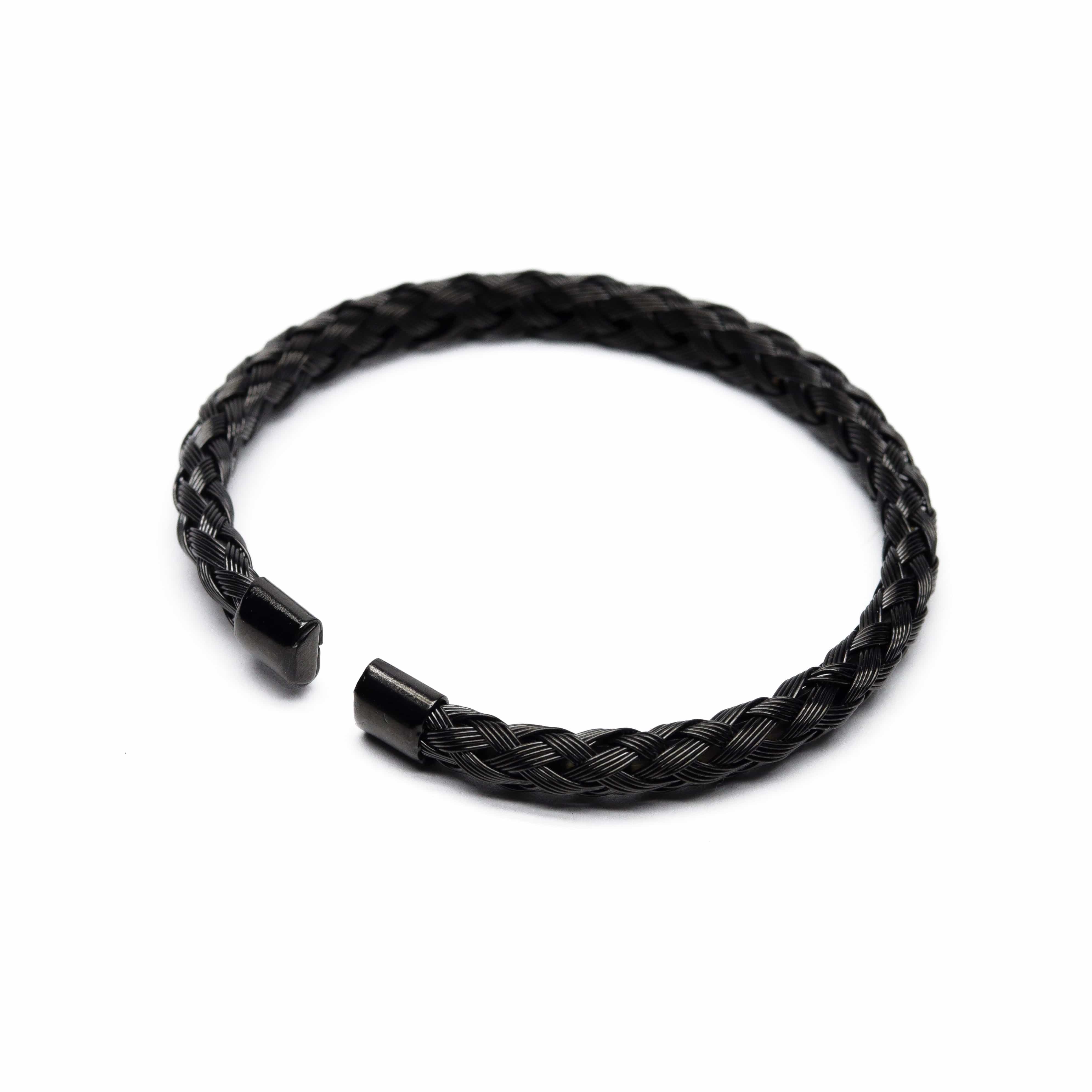 Brazalete Negro Brazalete Trenzado joyeria mexico