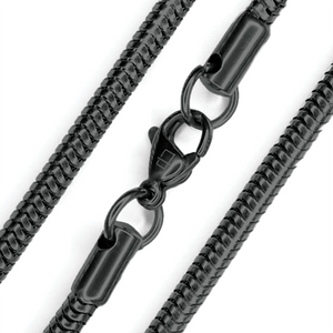 Cadena Negro / 45 cm Cadena Cola de Ratón Gruesa Cadena Cola de Ratón Gruesa joyeria mexico