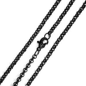 Cadena Negro / 40 cm Cadena Rolo joyeria mexico