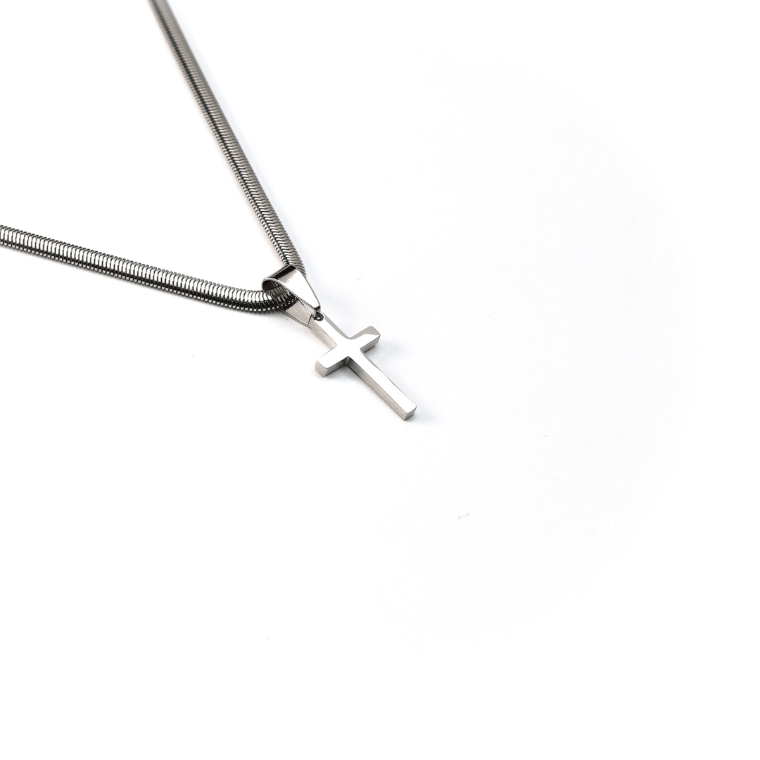 Collares Plateado Cruz Mini joyeria mexico