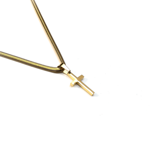 Collares Dorado Cruz Mini joyeria mexico