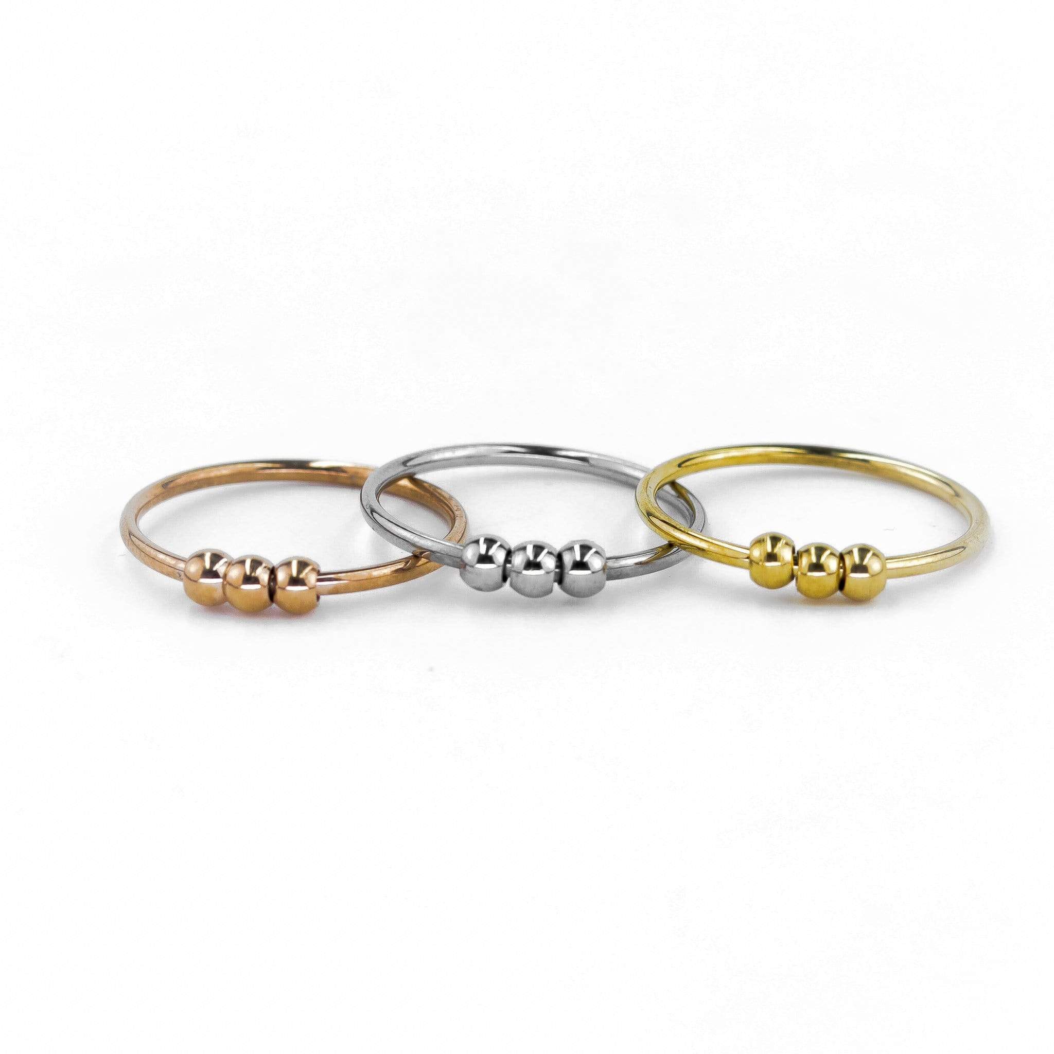 Anillos Cuenta Triple Dorado joyeria mexico